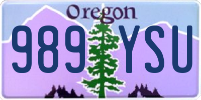 OR license plate 989YSU
