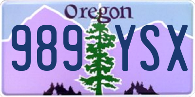 OR license plate 989YSX