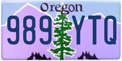 OR license plate 989YTQ