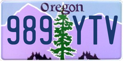 OR license plate 989YTV