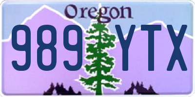 OR license plate 989YTX