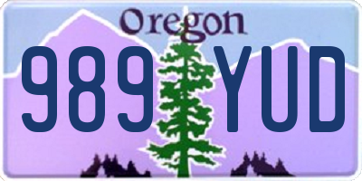 OR license plate 989YUD