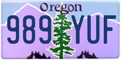 OR license plate 989YUF