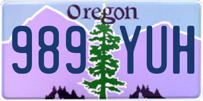 OR license plate 989YUH