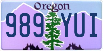 OR license plate 989YUI