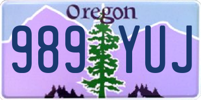 OR license plate 989YUJ