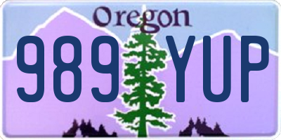 OR license plate 989YUP
