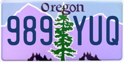OR license plate 989YUQ