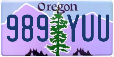 OR license plate 989YUU