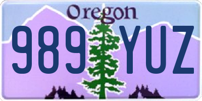 OR license plate 989YUZ