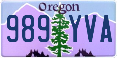 OR license plate 989YVA