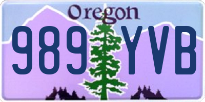 OR license plate 989YVB