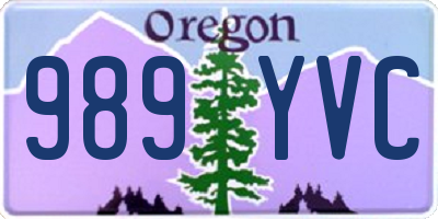 OR license plate 989YVC