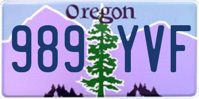 OR license plate 989YVF