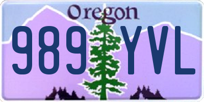 OR license plate 989YVL