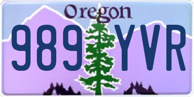 OR license plate 989YVR
