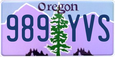 OR license plate 989YVS