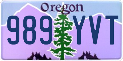 OR license plate 989YVT