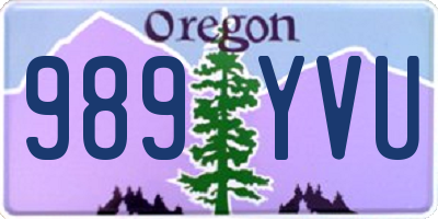 OR license plate 989YVU