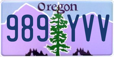 OR license plate 989YVV