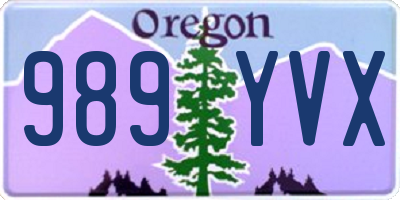 OR license plate 989YVX