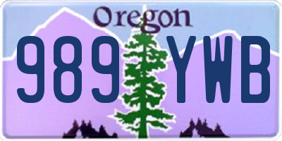 OR license plate 989YWB