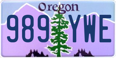 OR license plate 989YWE