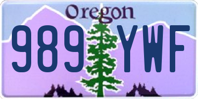 OR license plate 989YWF