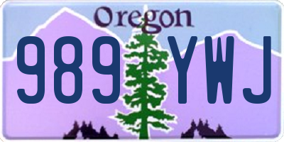OR license plate 989YWJ
