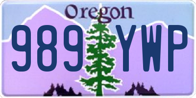 OR license plate 989YWP