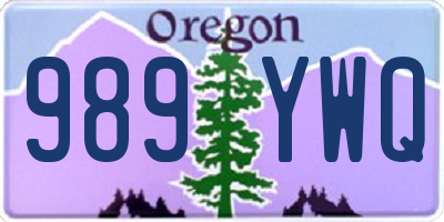 OR license plate 989YWQ