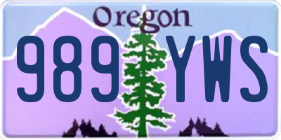 OR license plate 989YWS