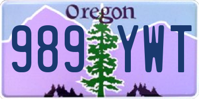 OR license plate 989YWT