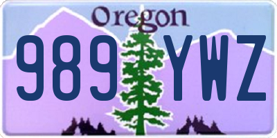 OR license plate 989YWZ