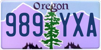 OR license plate 989YXA