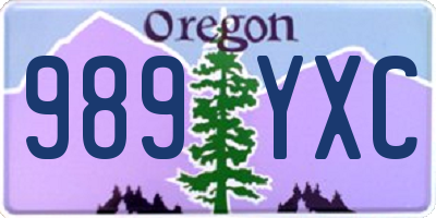 OR license plate 989YXC