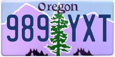 OR license plate 989YXT