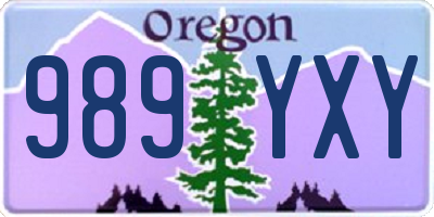 OR license plate 989YXY