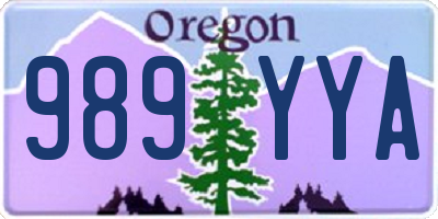 OR license plate 989YYA