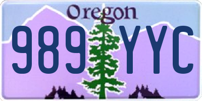 OR license plate 989YYC