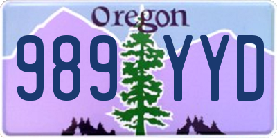 OR license plate 989YYD