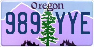 OR license plate 989YYE