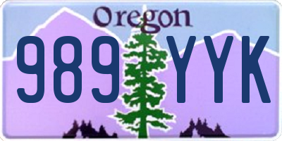 OR license plate 989YYK