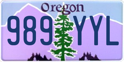 OR license plate 989YYL