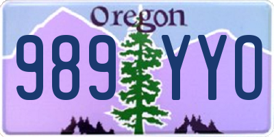 OR license plate 989YYO