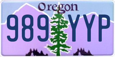 OR license plate 989YYP