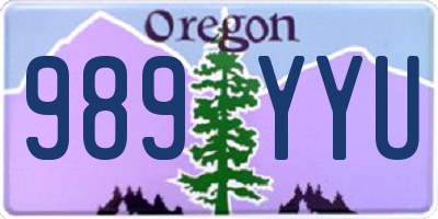 OR license plate 989YYU