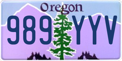 OR license plate 989YYV