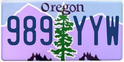 OR license plate 989YYW