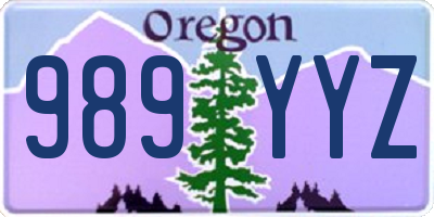 OR license plate 989YYZ